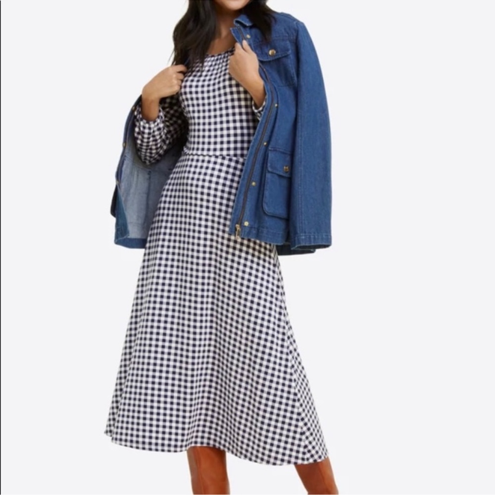 Draper James Fit & Flare dress in Gingham size Large